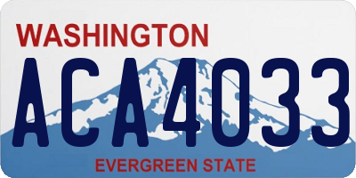 WA license plate ACA4033