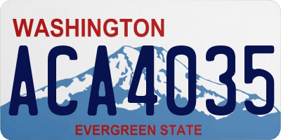 WA license plate ACA4035