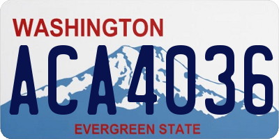 WA license plate ACA4036
