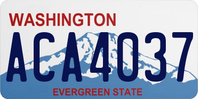 WA license plate ACA4037