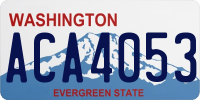 WA license plate ACA4053