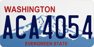 WA license plate ACA4054