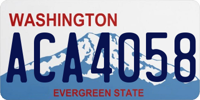 WA license plate ACA4058