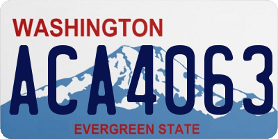 WA license plate ACA4063