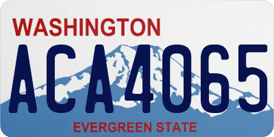 WA license plate ACA4065