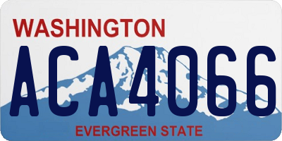 WA license plate ACA4066