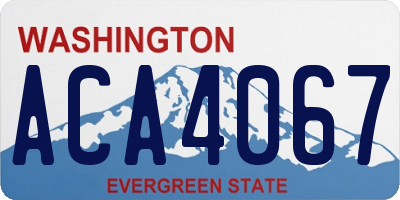 WA license plate ACA4067