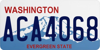 WA license plate ACA4068
