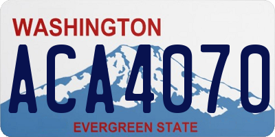 WA license plate ACA4070