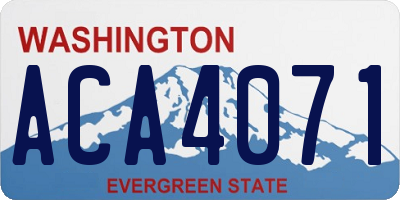 WA license plate ACA4071
