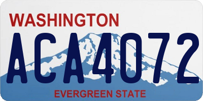 WA license plate ACA4072
