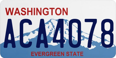WA license plate ACA4078