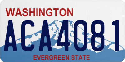 WA license plate ACA4081