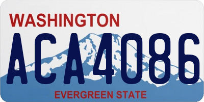 WA license plate ACA4086