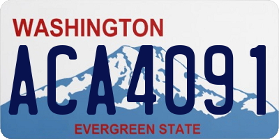 WA license plate ACA4091