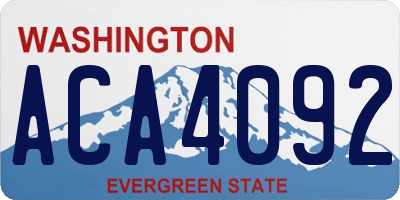 WA license plate ACA4092