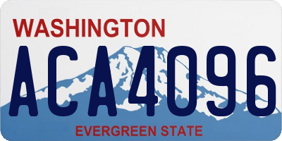 WA license plate ACA4096