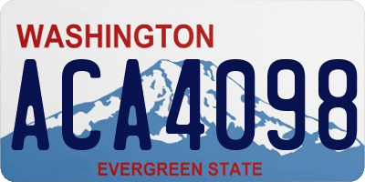 WA license plate ACA4098