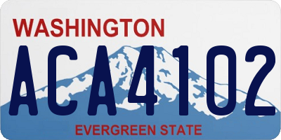 WA license plate ACA4102