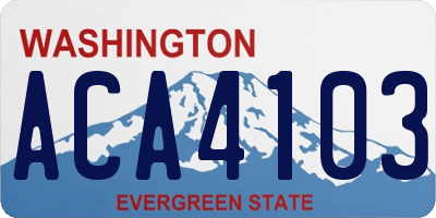 WA license plate ACA4103