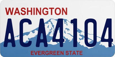 WA license plate ACA4104