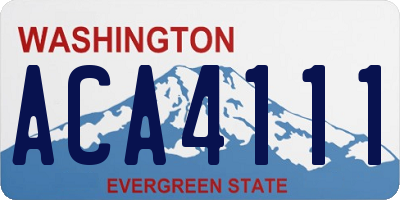 WA license plate ACA4111