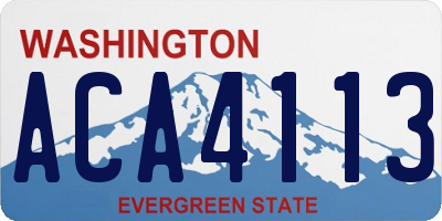 WA license plate ACA4113