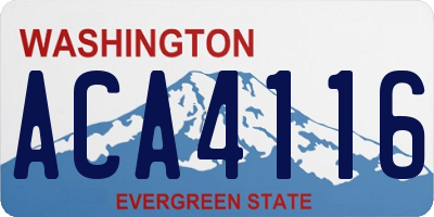 WA license plate ACA4116