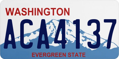 WA license plate ACA4137