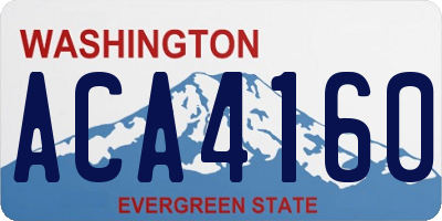 WA license plate ACA4160