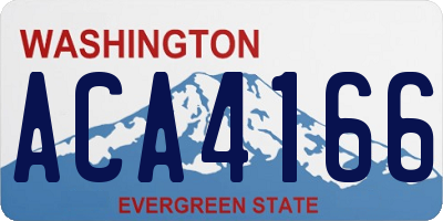 WA license plate ACA4166