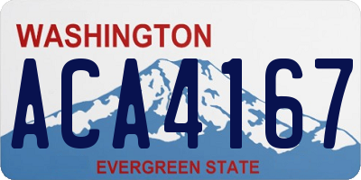WA license plate ACA4167