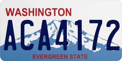 WA license plate ACA4172