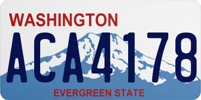 WA license plate ACA4178