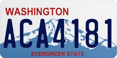WA license plate ACA4181