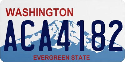 WA license plate ACA4182