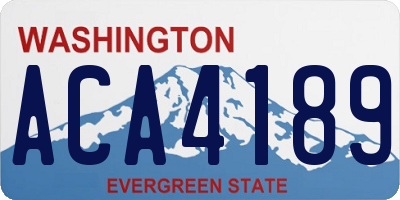 WA license plate ACA4189