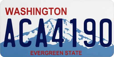WA license plate ACA4190