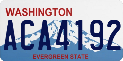 WA license plate ACA4192