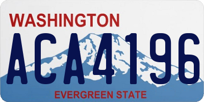 WA license plate ACA4196