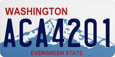 WA license plate ACA4201