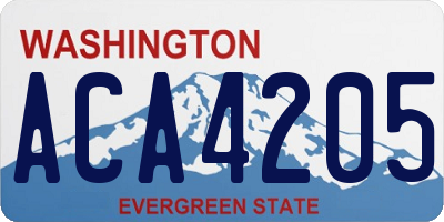 WA license plate ACA4205
