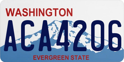 WA license plate ACA4206