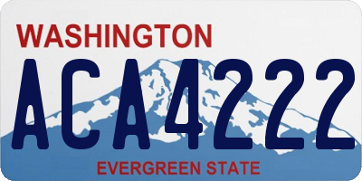 WA license plate ACA4222