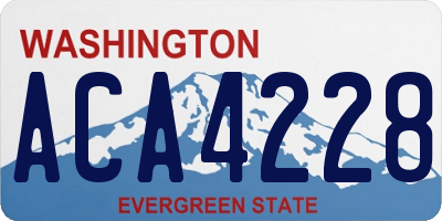 WA license plate ACA4228