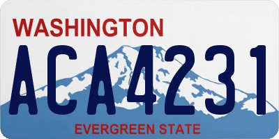 WA license plate ACA4231