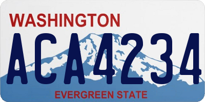 WA license plate ACA4234