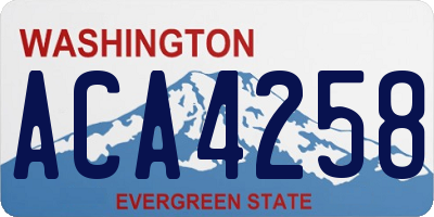 WA license plate ACA4258