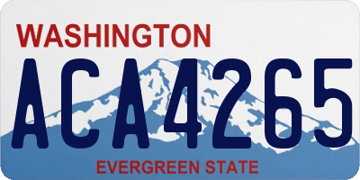 WA license plate ACA4265