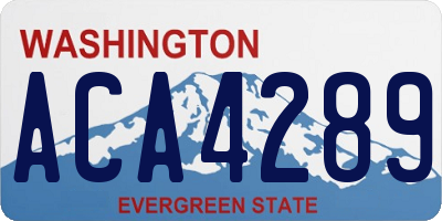 WA license plate ACA4289